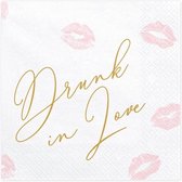 5 pakken servetten Drunk in Love - valentijn - liefde - bruiloft - Vrijgezellenfeest - Drunk in love