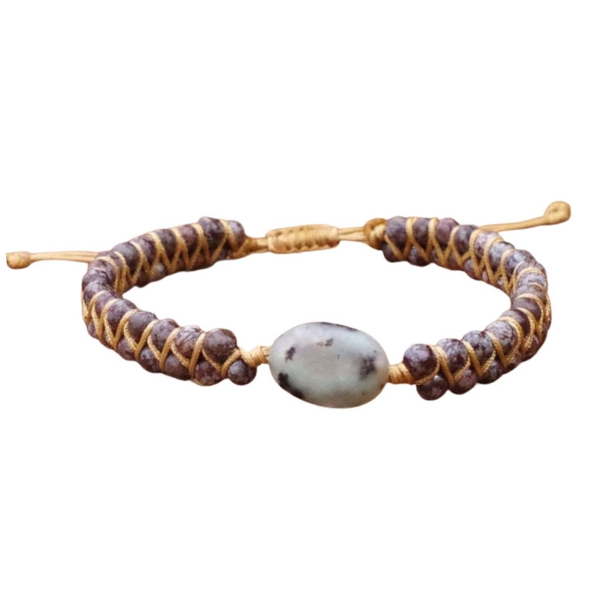 Marama - armband Snowflake Jaspis - verstelbaar - unisex - edelsteen Jaspis - vegan - cadeautje voor hem