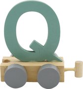Lettertrein Q groen | * totale trein pas vanaf 3, diverse, wagonnetjes bestellen aub