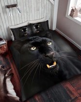 Zwarte Panter dekbedovertrek - 2 persoons - Panter dekbed - eenpersoons met 2 kussenslopen - bed - beddengoed panterprint
