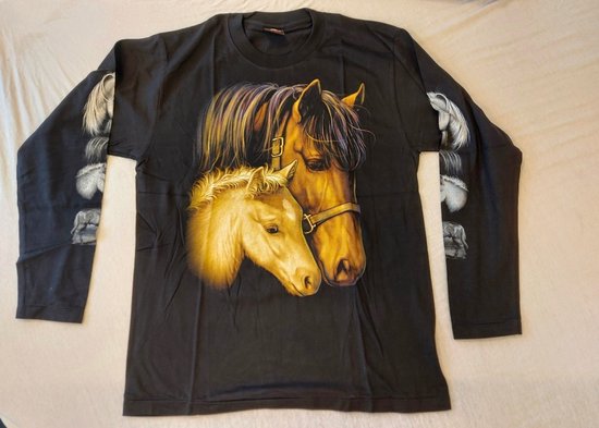 Rock Eagle Shirt: 2 Paarden (Large/ Lange mouwen)