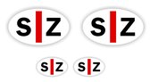Embleem sticker set van 4 stuks voor Slechtziende. pictogram sticker SZ