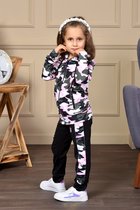 Trainingspak / Joggingspak - Sportvest & Broek - 146/152 - Meisjes Camouflage Roze