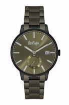 Lee Cooper LC06693.670 - Horloge - Analoog - Heren - Mannen - stalen band - Grijs/Groen - Zwart