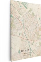 Artaza - Peinture sur Canevas - Carte de la ville d'Utrecht dans le beige - 20x30 - Petit - Photo sur Toile - Impression sur Toile