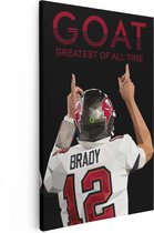 Artaza Canvas Schilderij American Football speler Tom Brady - GOAT - 20x30 - Klein - Foto Op Canvas - Canvas Print