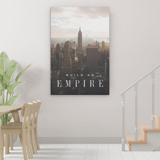 Artaza - Peinture sur Canevas - Construire un empire - Quote de motivation - New York - 80x120 - Petit - Photo sur Toile - Impression sur Toile