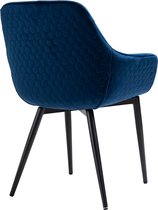 Fauteuil met honingraat quilten fluwelen blauw