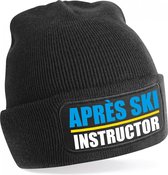 Apres ski muts Apres Ski instructor zwart voor volwassenen - Foute wintersport muts dames en heren