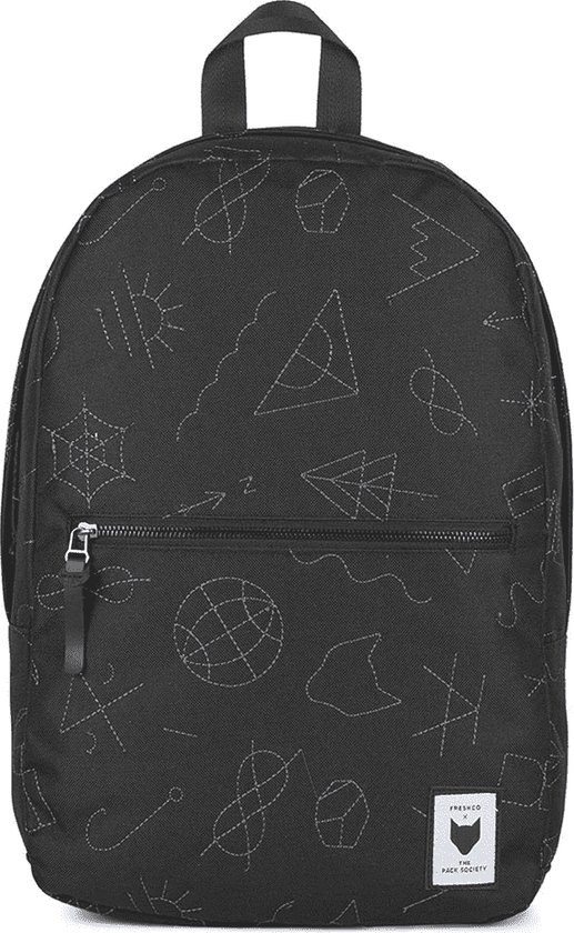 The Pack Society Commuter Backpack Rugzak - Black With Grey Embroidery