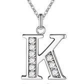 SALE - Damesketting – Vrouwenketting – Zilver – Letter K - Valentijn - Cadeau voor haar