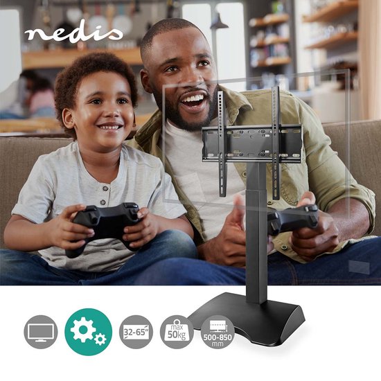 Gemotoriseerde TV-Standaard - 32-65 " - Maximaal schermgewicht: 50 kg - Bureau / Tafel - Hefbereik: 50-85 cm - Afstandbestuurbaar - ABS / Aluminium / Staal - Zwart