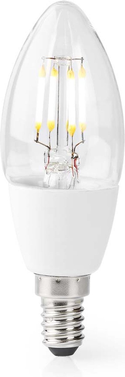Nedis SmartLife LED Filamentlamp - Wi-Fi - E14 - 400 lm - 5 W - Warm Wit - 2700 K - Glas - Android / IOS - Kaars - 1 Stuks