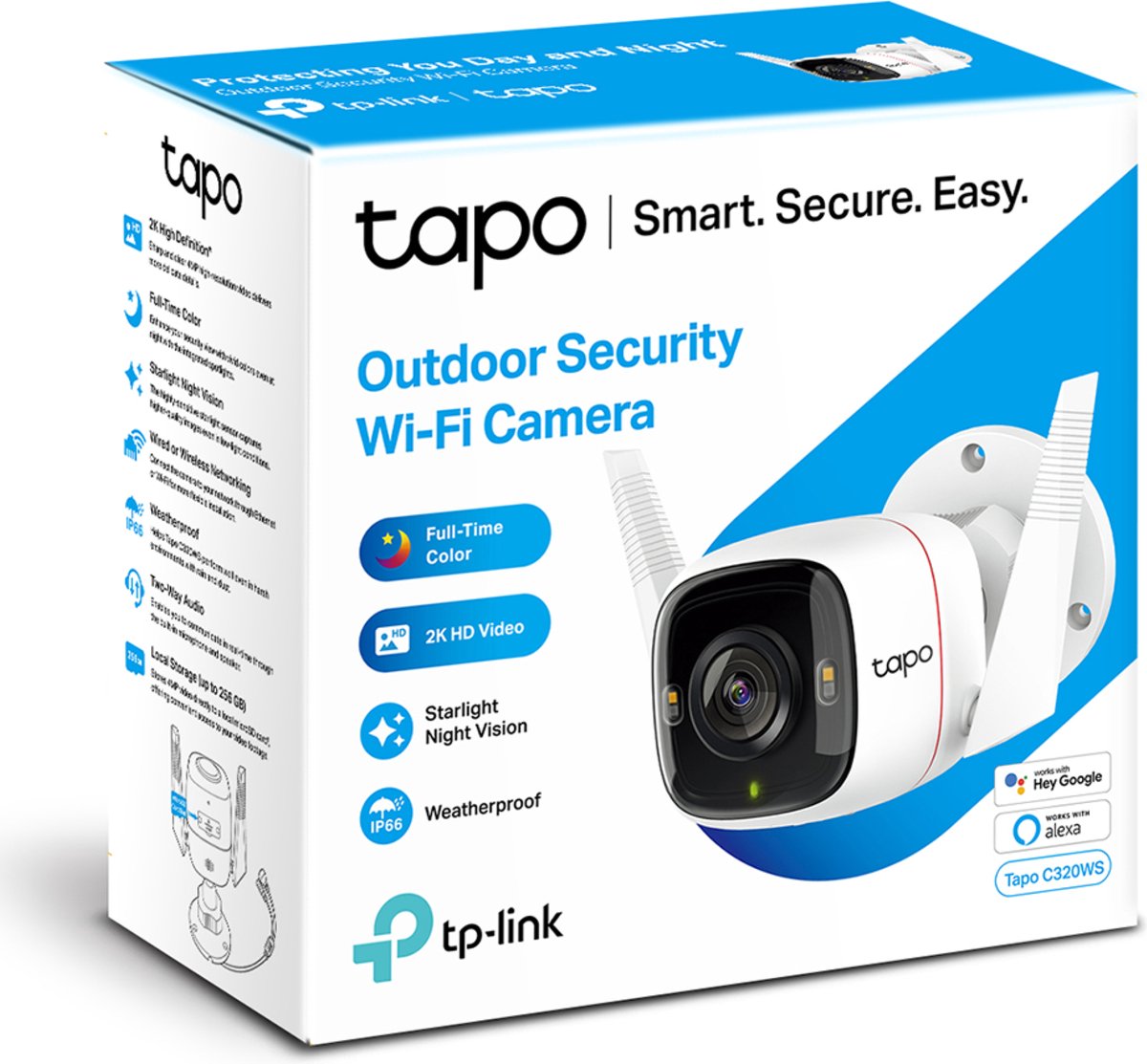 TP-LINK Tapo C325WB ColorPro Caméra Wi-Fi Extérieure Blanc