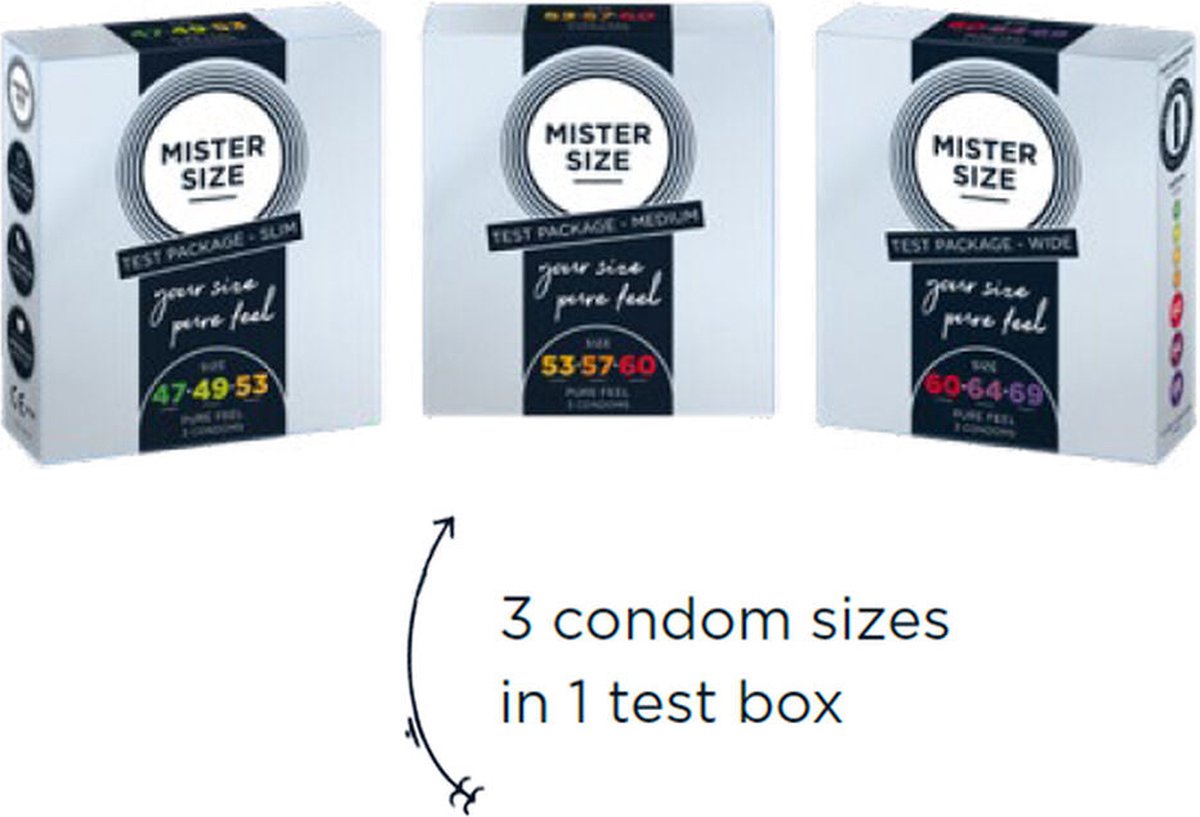 Mister Size - Pure Feel - 60 64 69 mm 3 pack - tester