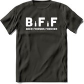 Bier BFF T-Shirt | Unisex Kleding | Dames - Heren Feest shirt | Drank | Grappig Verjaardag Cadeau tekst | - Donker Grijs - S