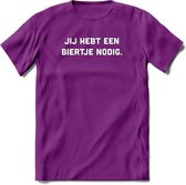 Jij hebt een biertje nodig Bier T-Shirt | Unisex Kleding | Dames - Heren Feest shirt | Drank | Grappig Verjaardag Cadeau tekst | - Paars - S