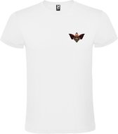 Wit T-shirt met de 'na twaalf uur, ongemanierde' Gremlin Stripe kleine print size S