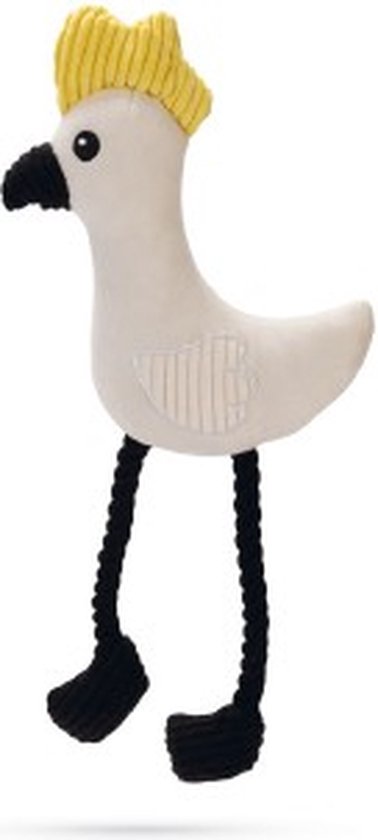 Beeztees Papegaai Parki - Hondenspeelgoed - Pluche - Wit - 42x19,5x6 cm