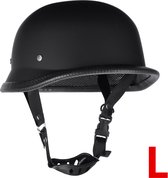 ATO Motorhelmen - halve helme - snorfietshelm - pothelm - voor scooter en motor - Matt Zwart - L - hoofdomtrek 59-60cm