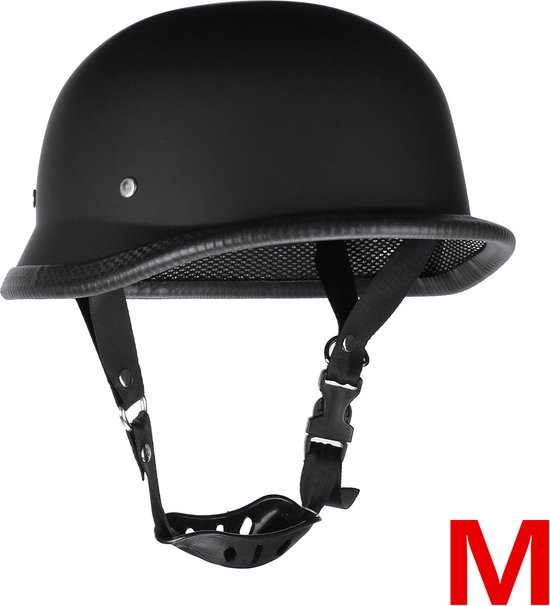 Motorhelmen - halve helme - snorfietshelm - - voor scooter en motor - Matt... | bol.com