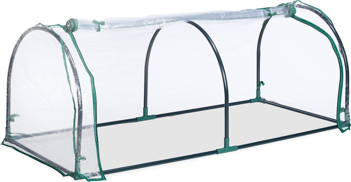 Relaxdays kweekkas tunnel met raam kleine tuinkas ronde broeikas