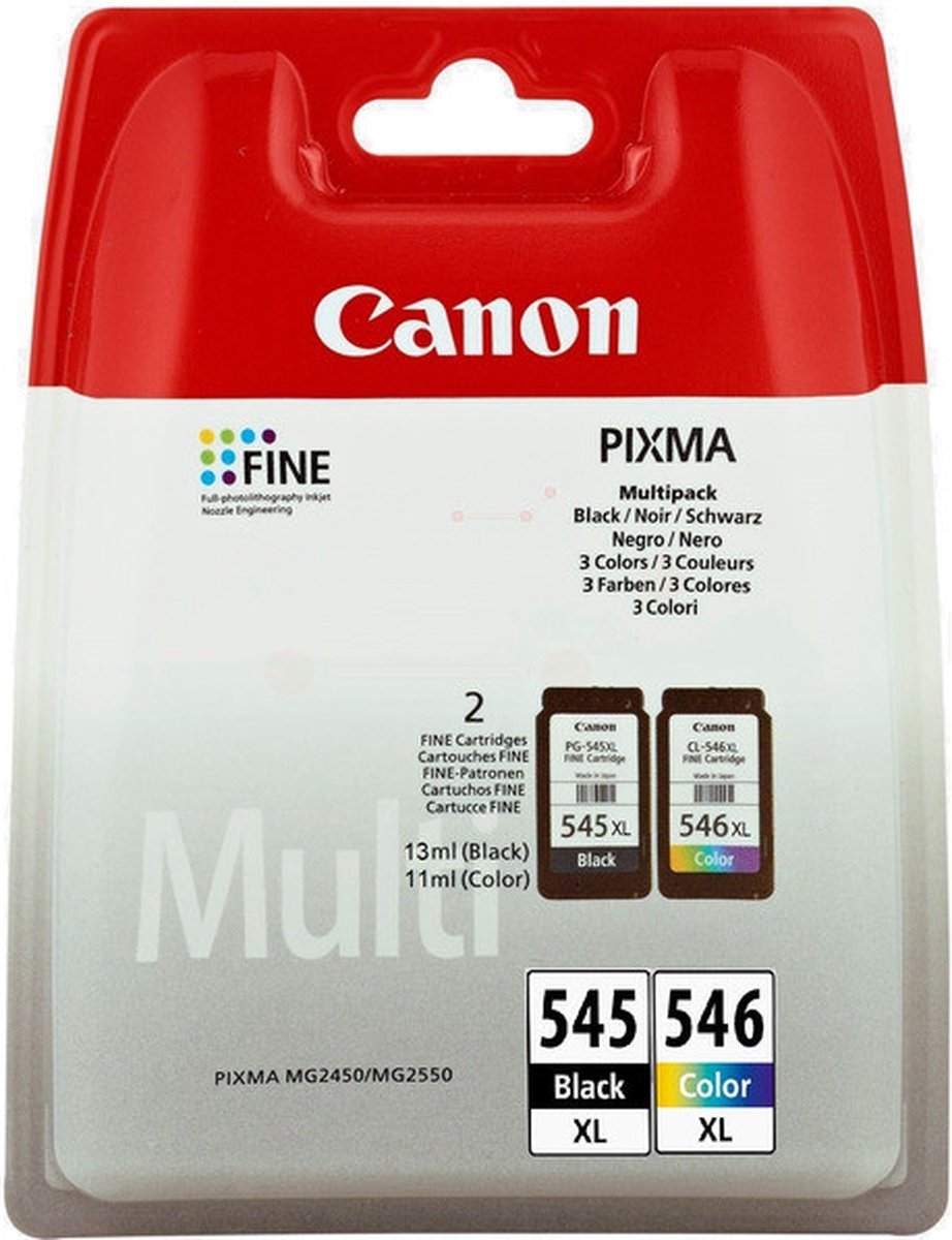 Inktcartridge Canon PG-545XL +  CL-546XL zwart + kleur
