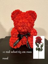 rozen beer - 25 cm - rose bear - valentijn - moederdag - love - gift - rood