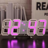 van Dam Exclusive® Led Digitale klok - Nachtkastlampje - Tijd - Temperatuur - Nachtlampje - Wit/roze