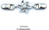 broches - Vestsluiting - 6 diamonds -  - vestclip dames -vestsluiting dames - vestclip - vestsluiting vestclip - sjaalspeld - vestspeld - vestklem