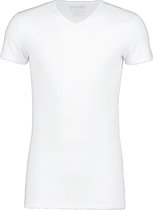Slater 6900 - Stretch 2-pack extra lang T-shirt V-hals korte mouw wit XXL 95% organisch katoen 5% elastan