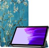 Samsung Galaxy Tab A7 Lite Hoes - Mobigear - Tri-Fold Serie - Kunstlederen Bookcase - Almond Blossoms - Hoes Geschikt Voor Samsung Galaxy Tab A7 Lite