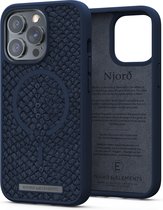 Njord byELEMENTS iPhone 13 Pro Hoesje - Zalm leer - Salmon Leather Vatn - Blauw