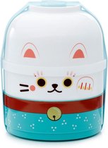 Puckator - Maneki Neko Gelukskat Ronde Bento Lunchbox - Gelukskat - Kawaii - Duurzaam