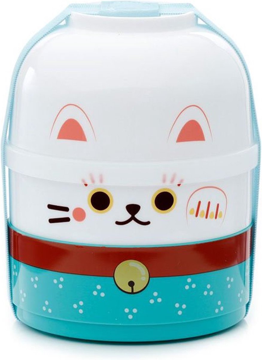 Puckator Maneki Neko Gelukskat Ronde Bento Lunchbox Gelukskat Kawaii Duurzaam