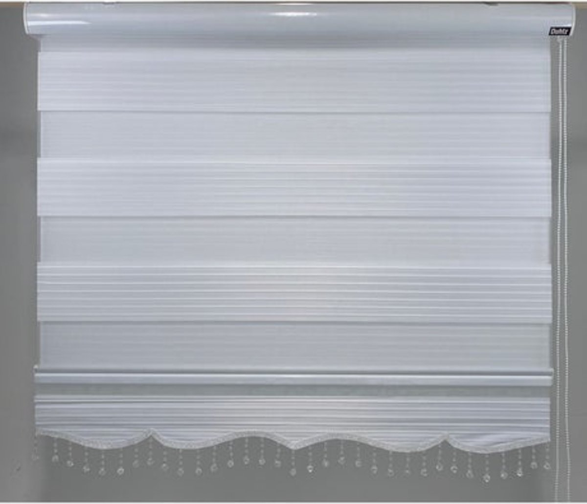 Duhtz Dubbele rolgordijnen - Optik wit voor slaapkamer - badkamer - woonkamer - kantoor 60x220cm