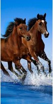 Paarden handdoek - Paard strandlaken- 70 x 140 cm - 100% katoen -cadeau
