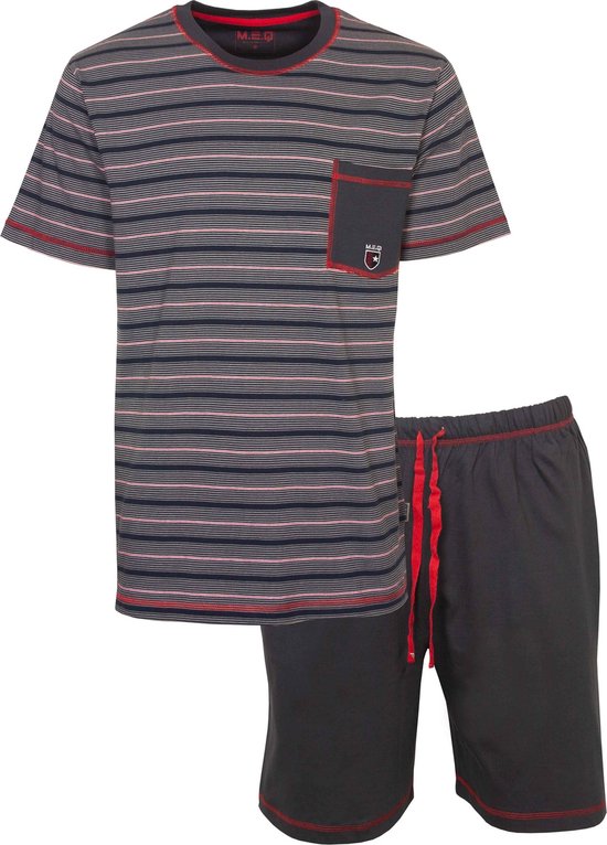MEQ Pyjama short Blauw MESAH1106B - Tailles : XXL