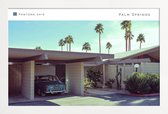 JUNIQE - Poster in houten lijst Palm Springs 5415 -40x60 /Blauw &