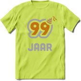 99 Jaar Feest T-Shirt | Goud - Zilver | Grappig Verjaardag Cadeau Shirt | Dames - Heren - Unisex | Tshirt Kleding Kado | - Groen - XL