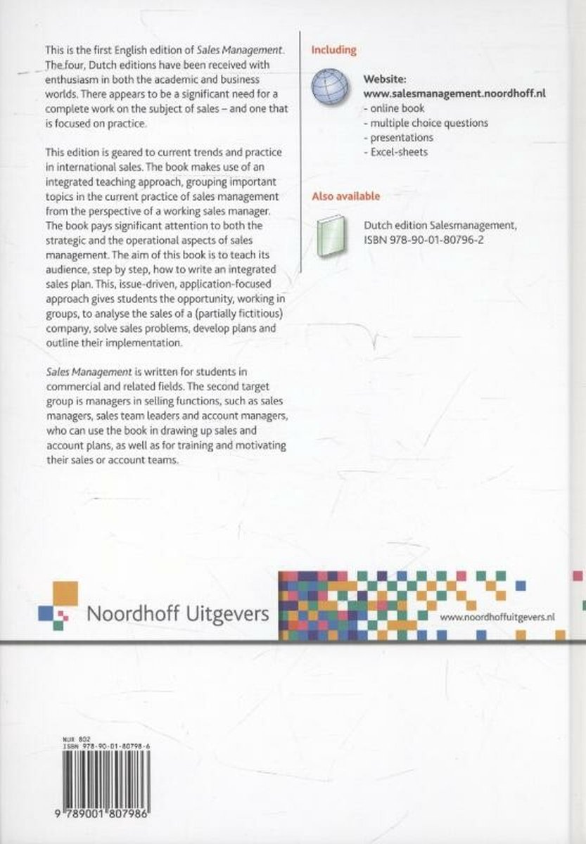Sales management - back cover