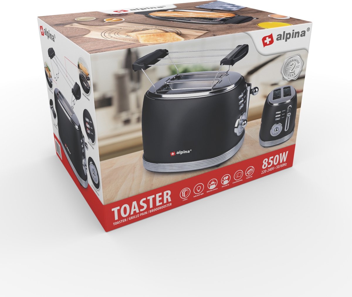 CREATE/TOAST RETRO/Broodrooster voor brede schijven groen / 850 W, tablet, thermostaat, 6 standen CREATE/TOAST RETRO/Broodrooster voor brede schijven groen / 850 W, tablet, thermostaat, 6 standen