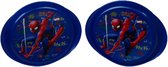MARVEL Spider Man kinderservies dinerbord - Donkerblauw / Multicolor - Kunststof - ø 20,5 cm - Set van 2 - Servies - Kinderservies - Bordje - Eten - Marvel - Cadeau