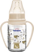 Bambino Crème 125 ml Glazen Fles met Grip Handvatten B015