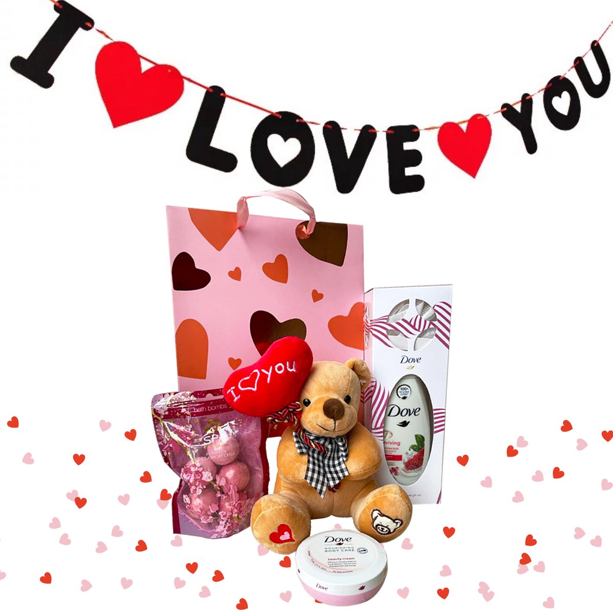 Valentijnsdag Teddy beer Beautybox Knuffelbeer Cadeau voor haar