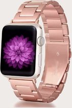 Luxe Metalen Apple Watch Bandje – Roze – 38/40/41 mm – Apple Watch Series 1/2/3/4/5/6/SE/7 Horloge Bandje – iWatch Schakel Polsband Strap RVS – Stainless Steel Watch Band Roze