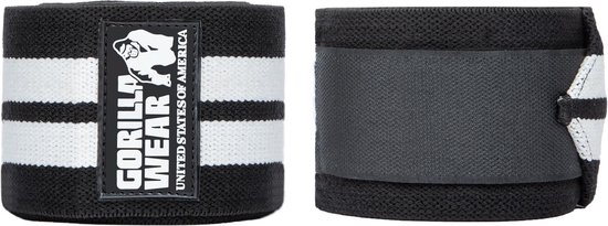 Foto: Gorilla wear knee wraps zwart wit 200cm
