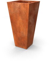 Jardinière en forme de vase en acier Corten Geroba 60x60x120cm (LxlxH)