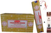 Doos met 12 pakjes à 15 gram - Wierook - Wierookstokjes - Incense sticks - Frankincense + 5 Mini Wierookstokjes + Gelukspoppetje