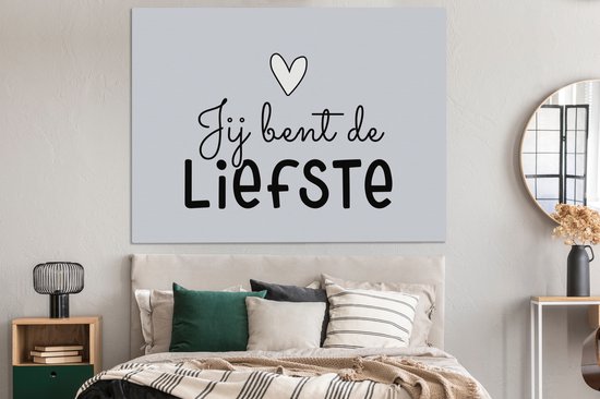 Tableau sur toile Citations - Dictons - Tu es le plus doux - Amour - 160x120 cm - Décoration murale XXL